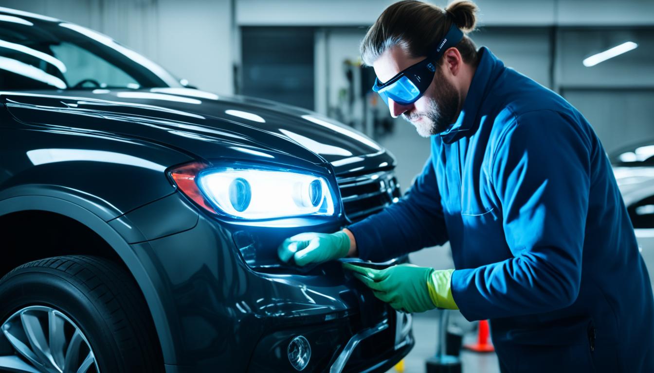 Aufbereitung eines matten Autoscheinwerfers